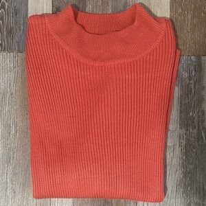 Requirements Orange Ribbed Blouse